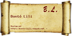 Bontó Lili névjegykártya